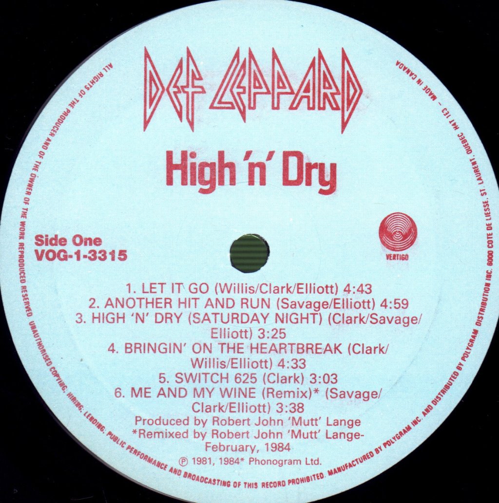 Def Leppard - High 'N' Dry - Lp