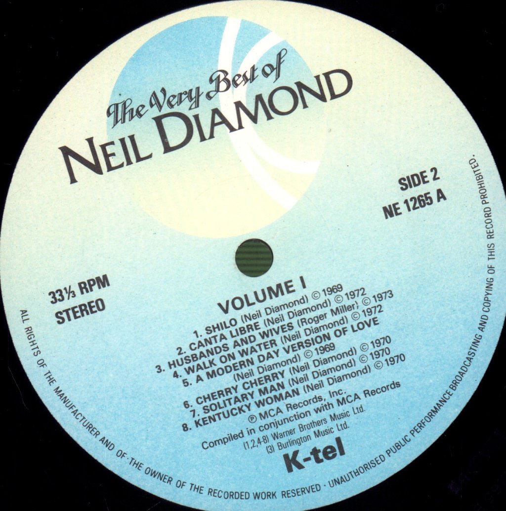 Neil Diamond - Very Best Of Volumes 1 and 2 - Double Lp