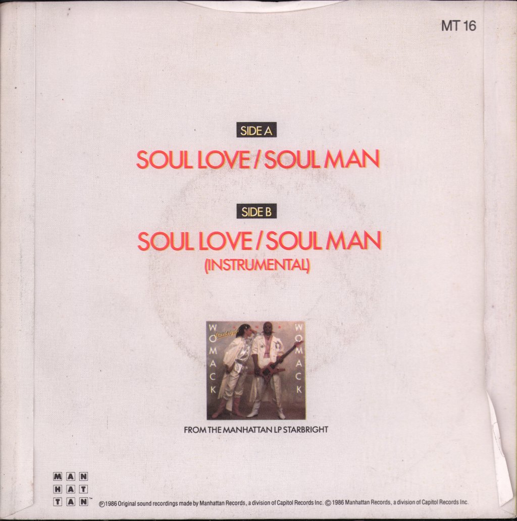 Womack And Womack - Soul Love/Soul Man - 7 Inch