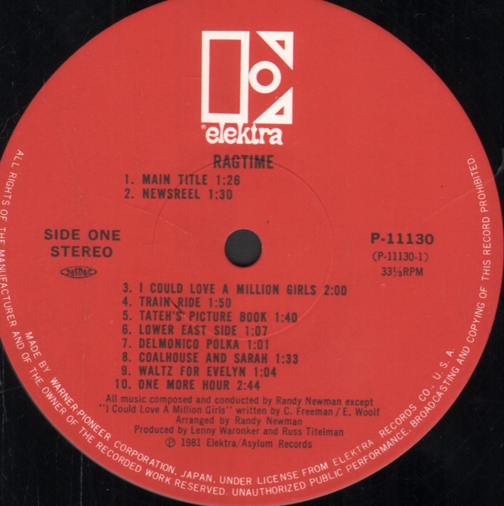 Randy Newman - Ragtime - Lp