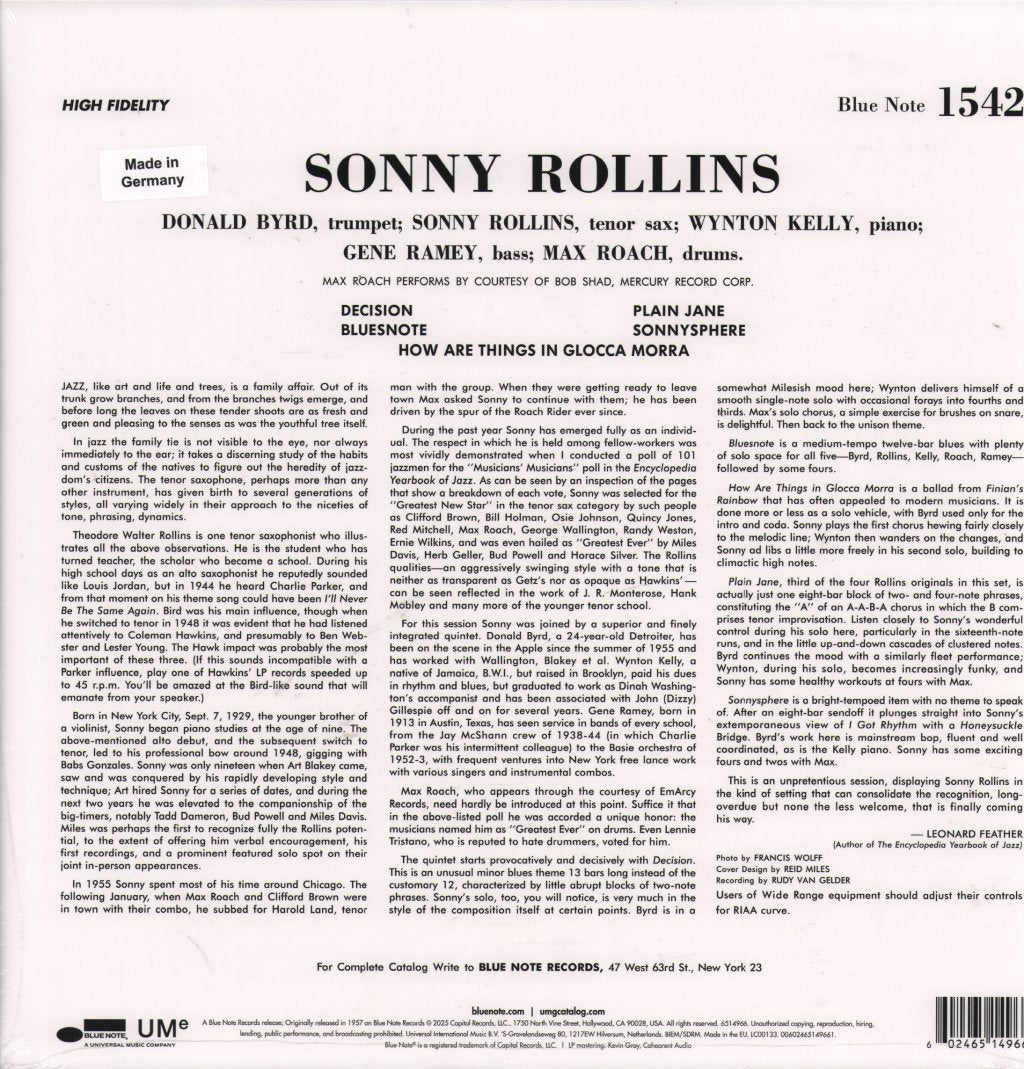 Sonny Rollins - Volume 1 - Lp