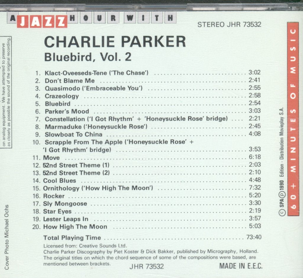 Charlie Parker - Bluebird - Cd