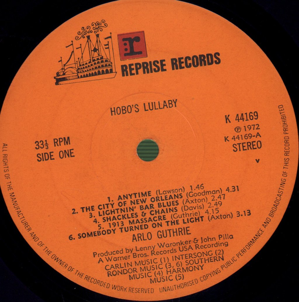 Arlo Guthrie - Hobo's Lullabye - Lp