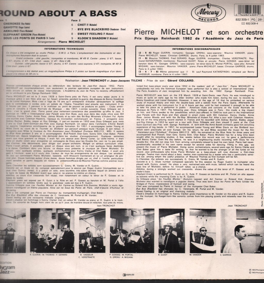 Pierre Michelot And His Orchestra - Round About A Bass - Lp