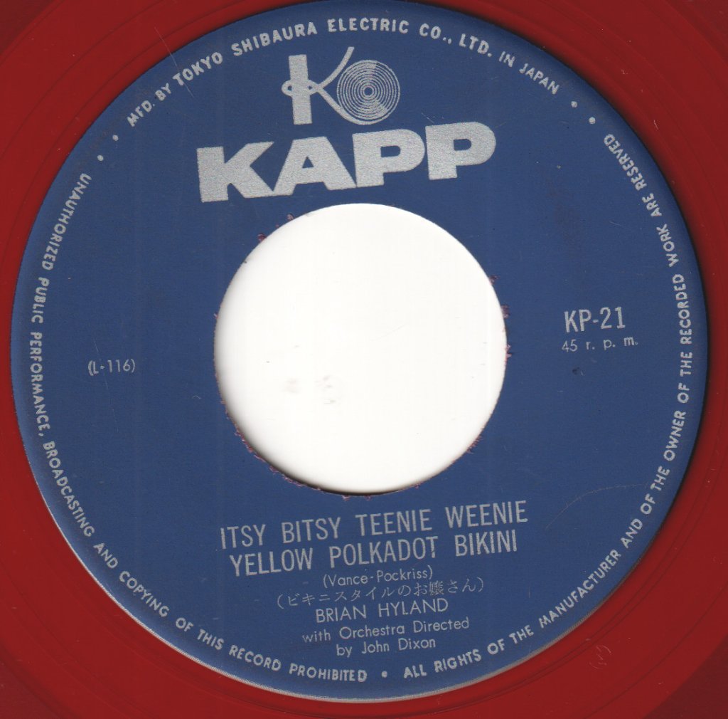 Brian Hyland - Itsy Bitsy Teenie Weenie Yellow Polkadot Bikini - 7 Inch