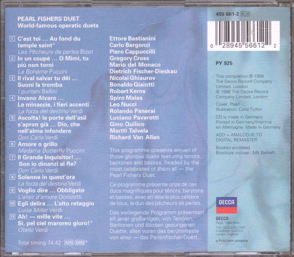 Various Artists - Pearl Fishers Duet (World Famous Operatic Duets) - Cd