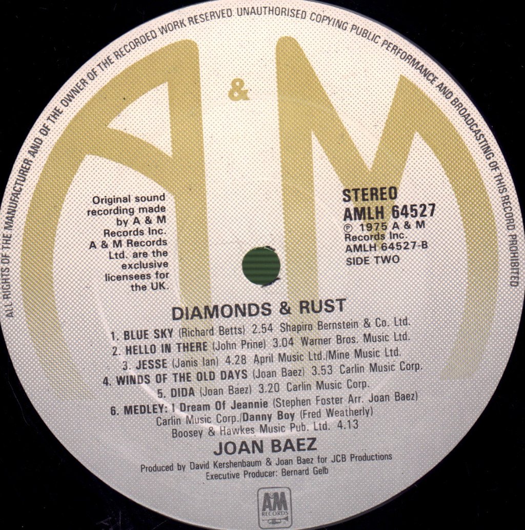 Joan Baez - Diamonds And Rust - Lp