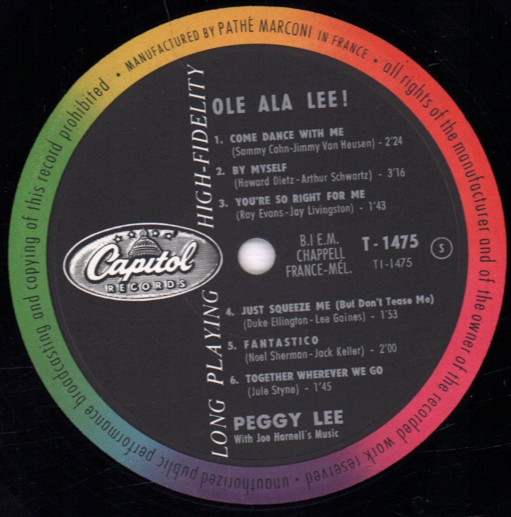 Peggy Lee - Olé Ala Lee! - Lp
