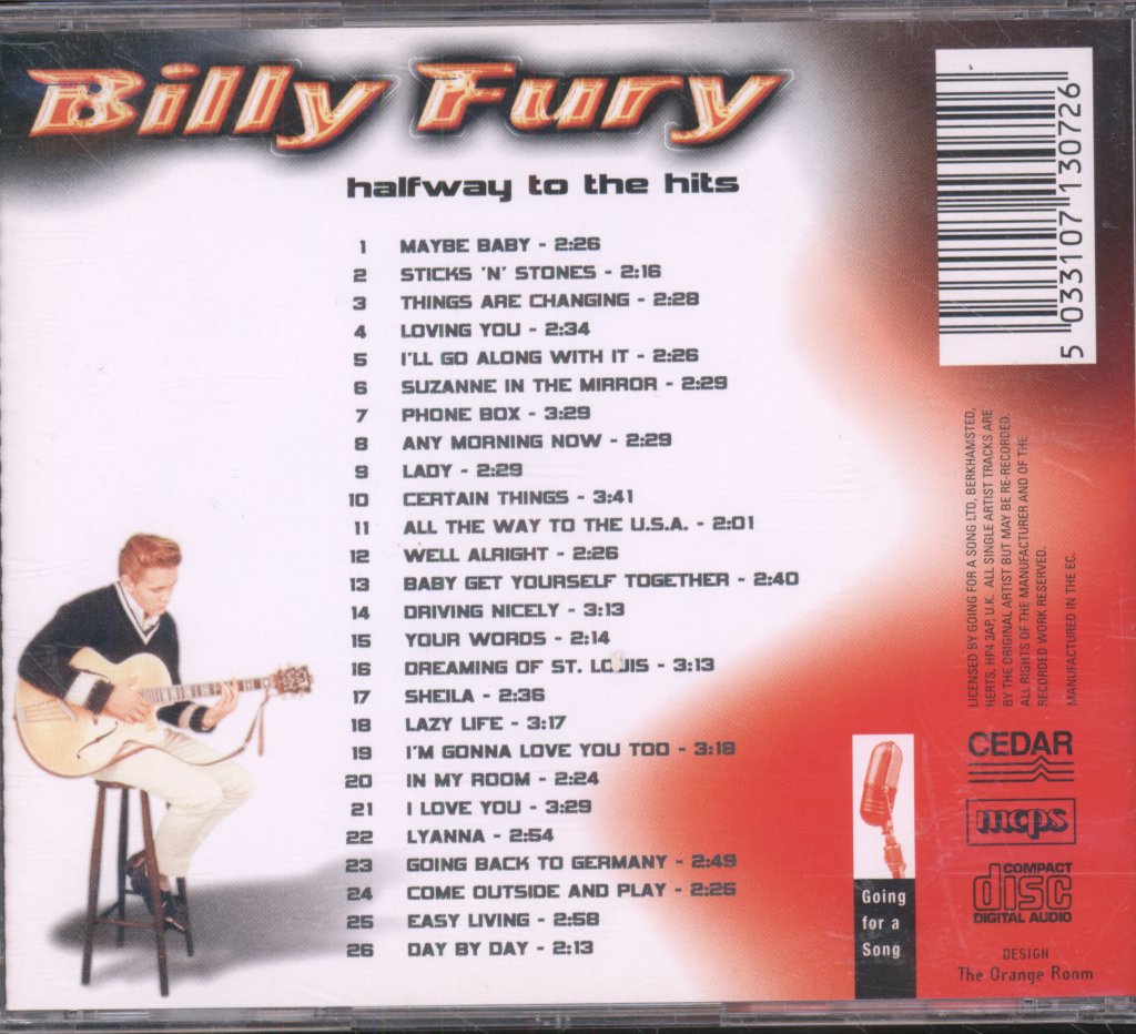 Billy Fury - Halfway To The Hits - Cd