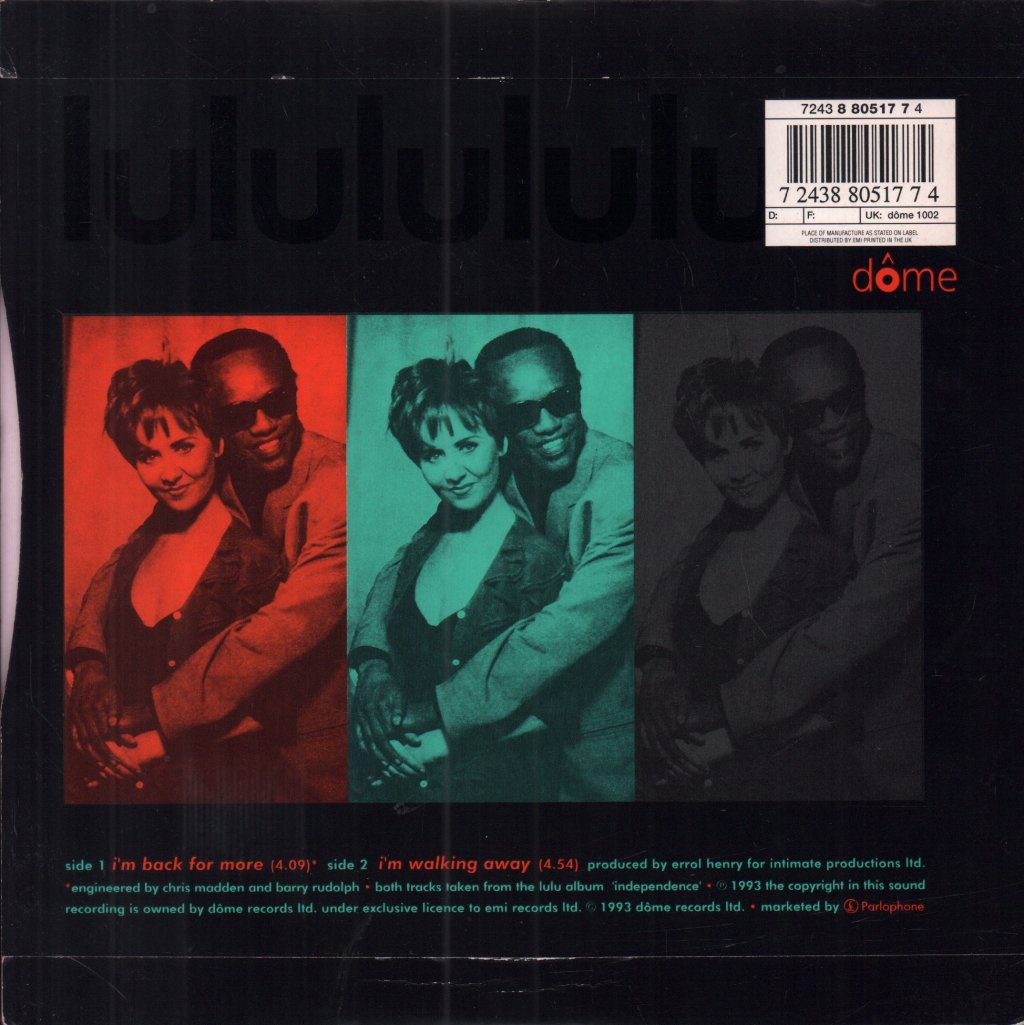 Lulu And Bobby Womack - I'm Back For More - 7 Inch