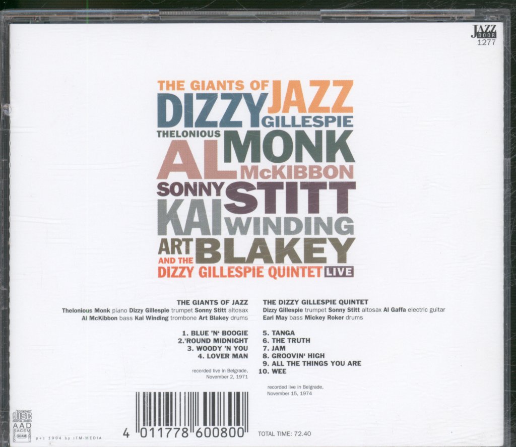 Giants of Jazz / Dizzy Gillespie Quintet - Live - Cd