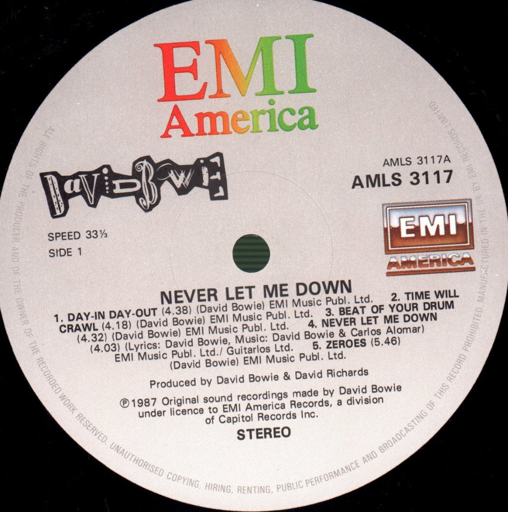 David Bowie - Never Let Me Down - Lp