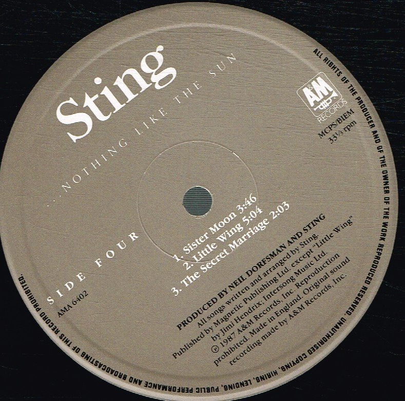 Sting - Nothing Like The Sun - Double Lp