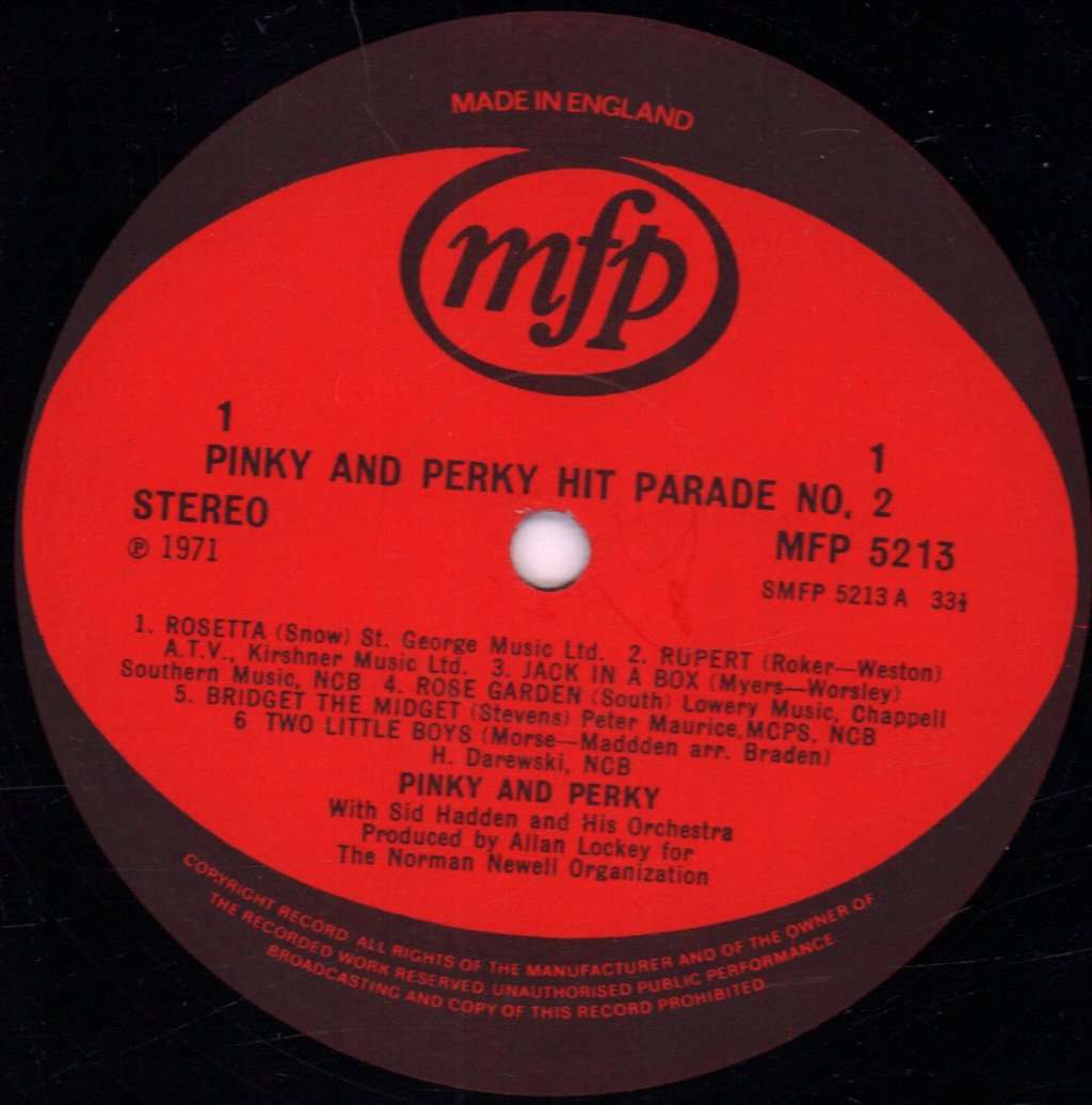 Pinky & Perky Accompanied By The Micetts - Pinky & Perky's Hit Parade No. 2 - Lp