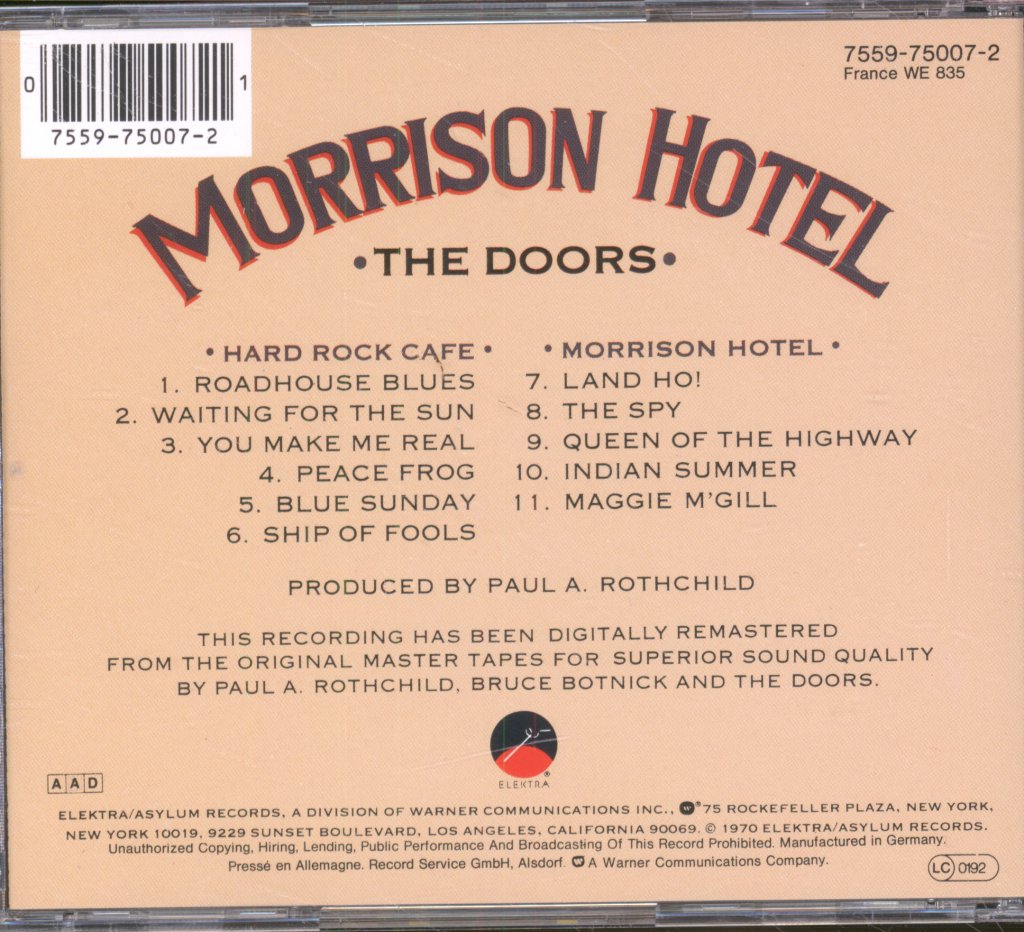 Doors - Morrison Hotel - Cd