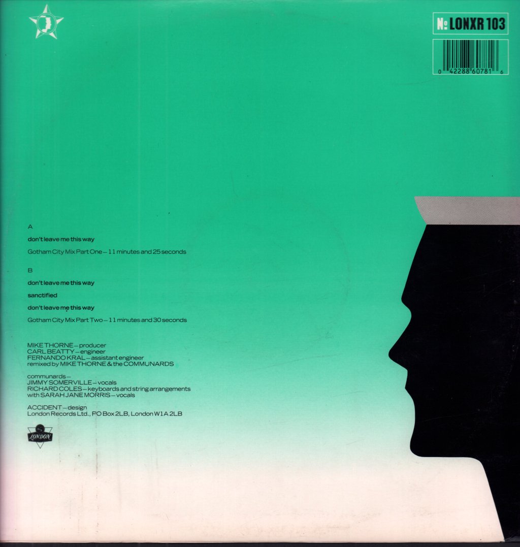 Communards - Don't Leave Me This Way - 12 Inch
