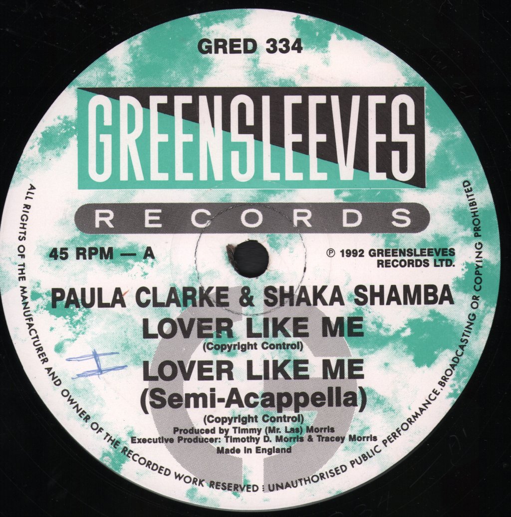 Paula Clarke & Shaka Shamba - Lover Like Me - 12 Inch