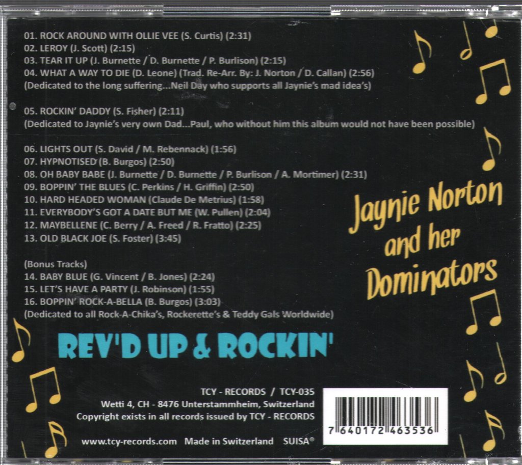 Jaynie Norton and her Dominators - Rev'd Up & Rockin' - Cd