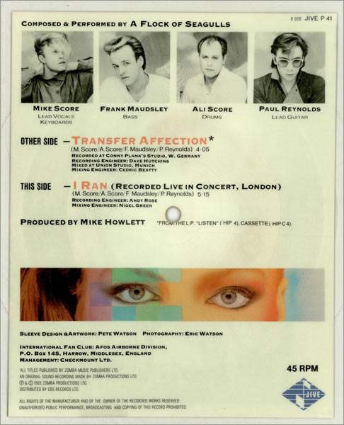 A Flock Of Seagulls - Transfer Affection - 7 Inch