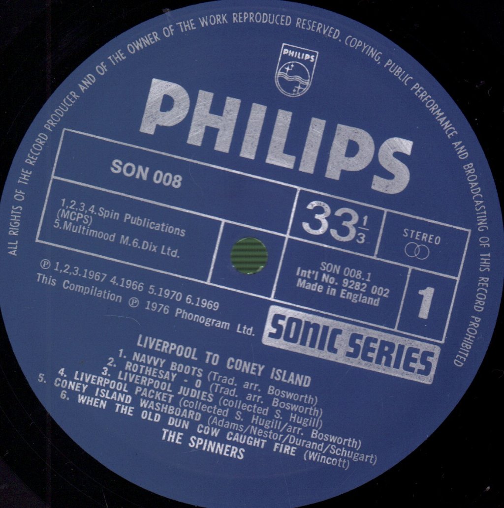 Spinners (Folk Group) - Liverpool To Coney Island - Lp