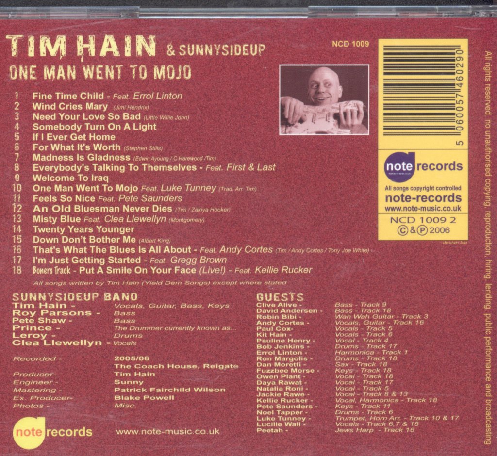 Tim Hain And Sunnysideup - One Man Went To Mojo - Cd