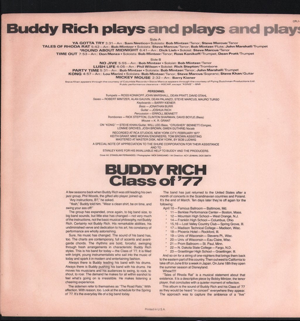 Buddy Rich - Buddy Rich Plays And Plays And Plays - Lp