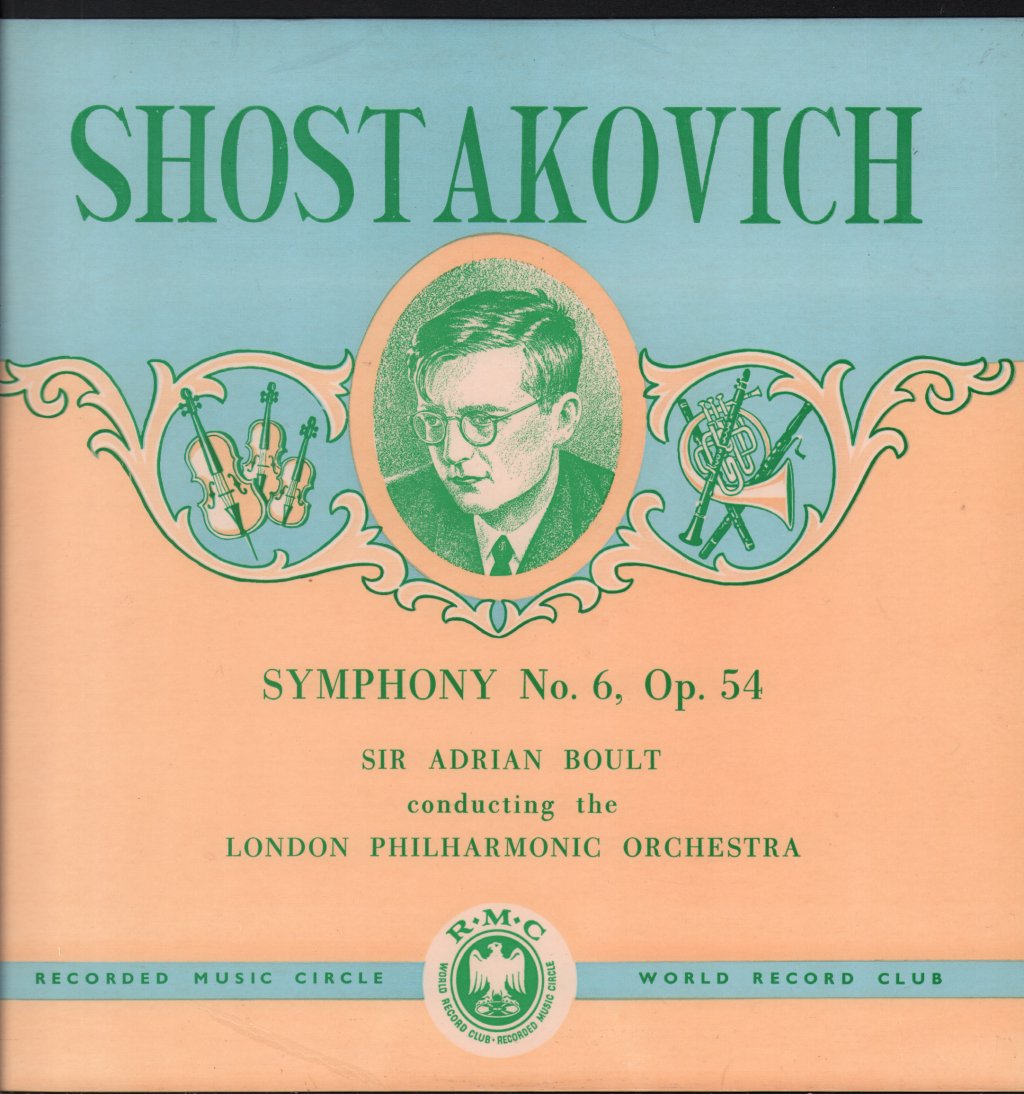 Sir Adrian Boult / London Philharmonic Orchestra - Shostakovich - Symphony No. 6, Op. 54 - Lp