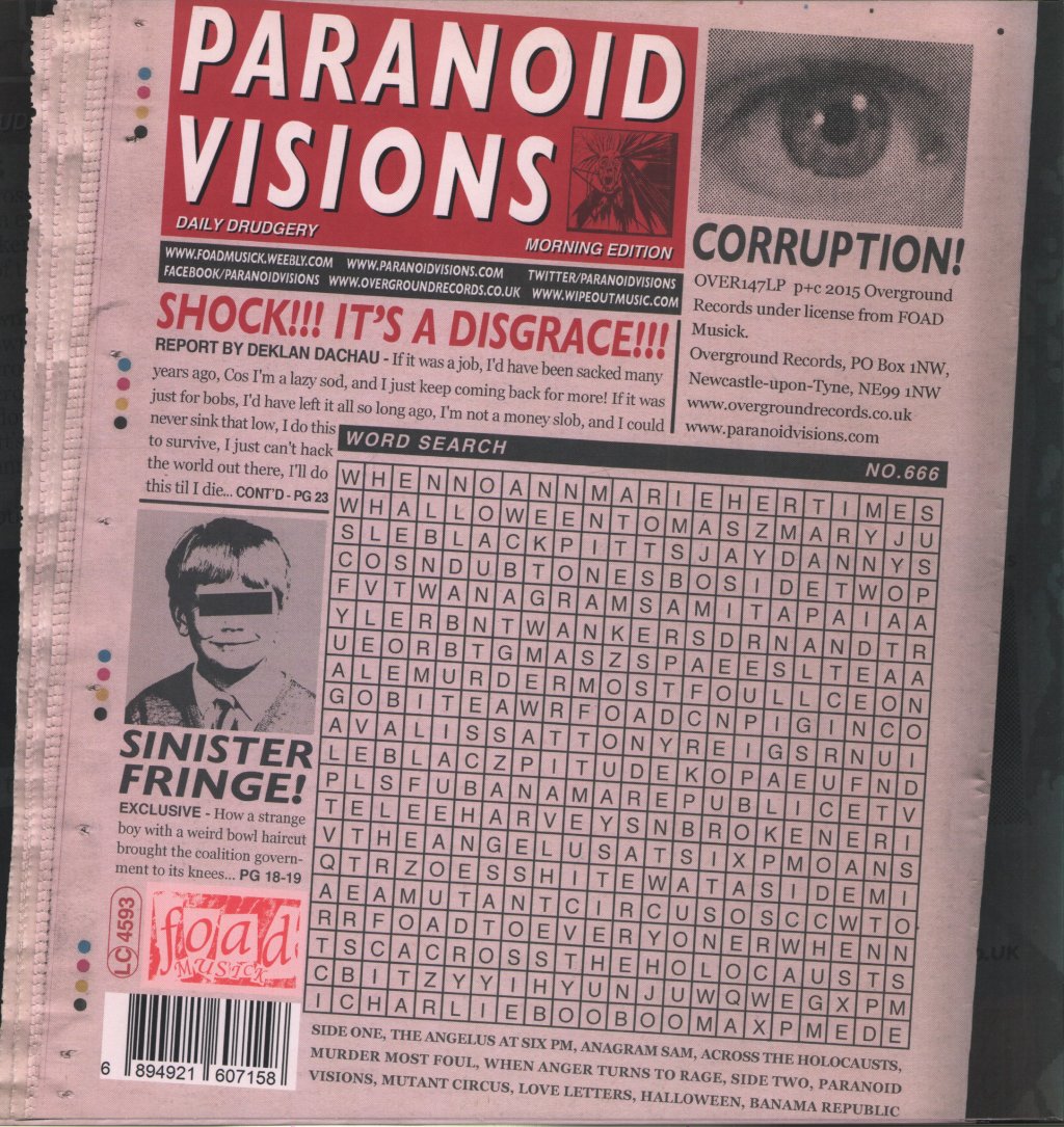 Paranoid Visions - Cryptic Cross Words - Lp