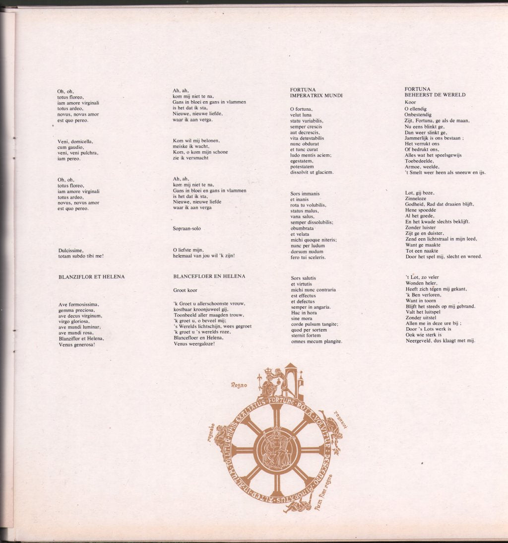 Ilona Van Brandt / Roland Bufkens / Jo Baert / Roger Leens - Carl Orff - Carmina Burana - Lp