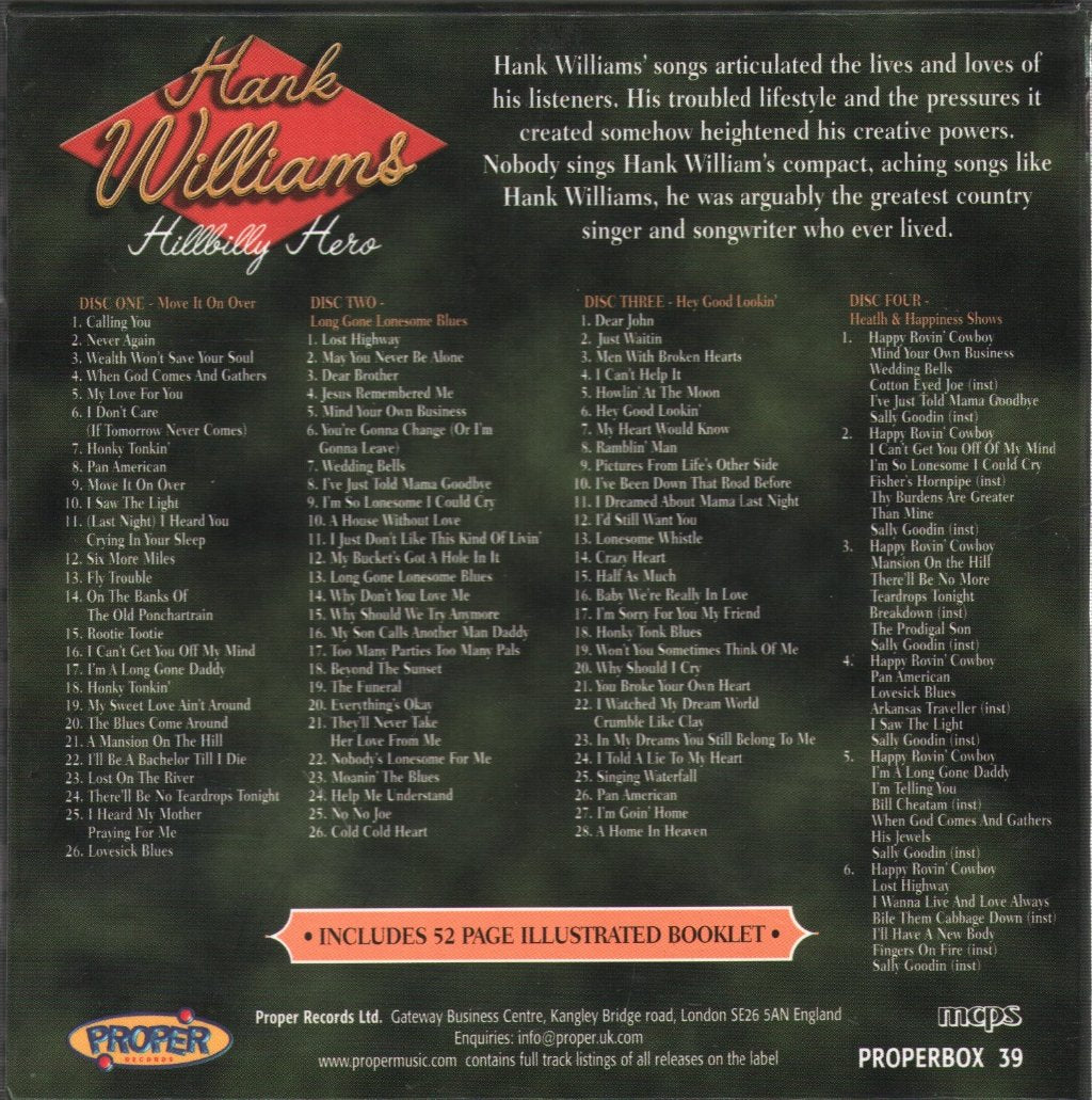 Hank Williams - Hillbilly Hero - Cd Set