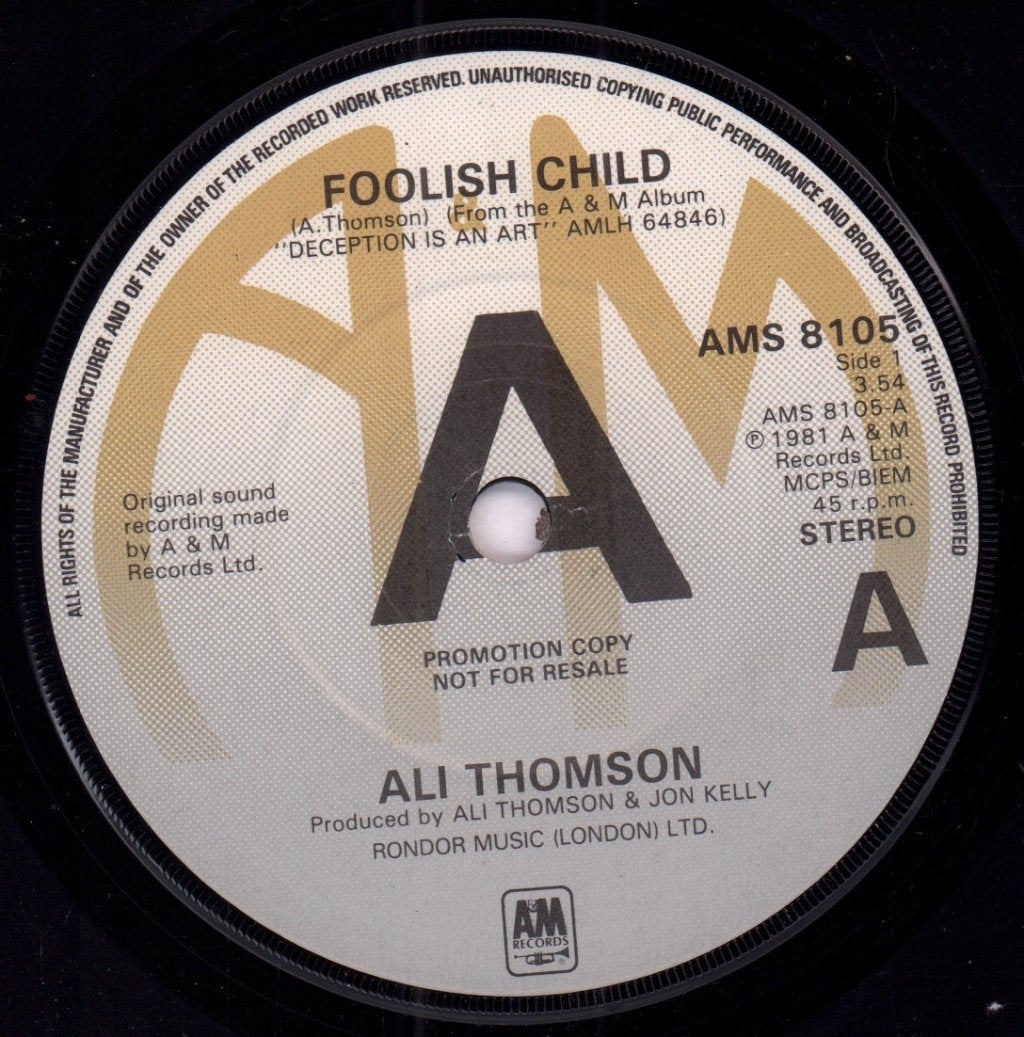 Ali Thomson - Foolish Child - 7 Inch