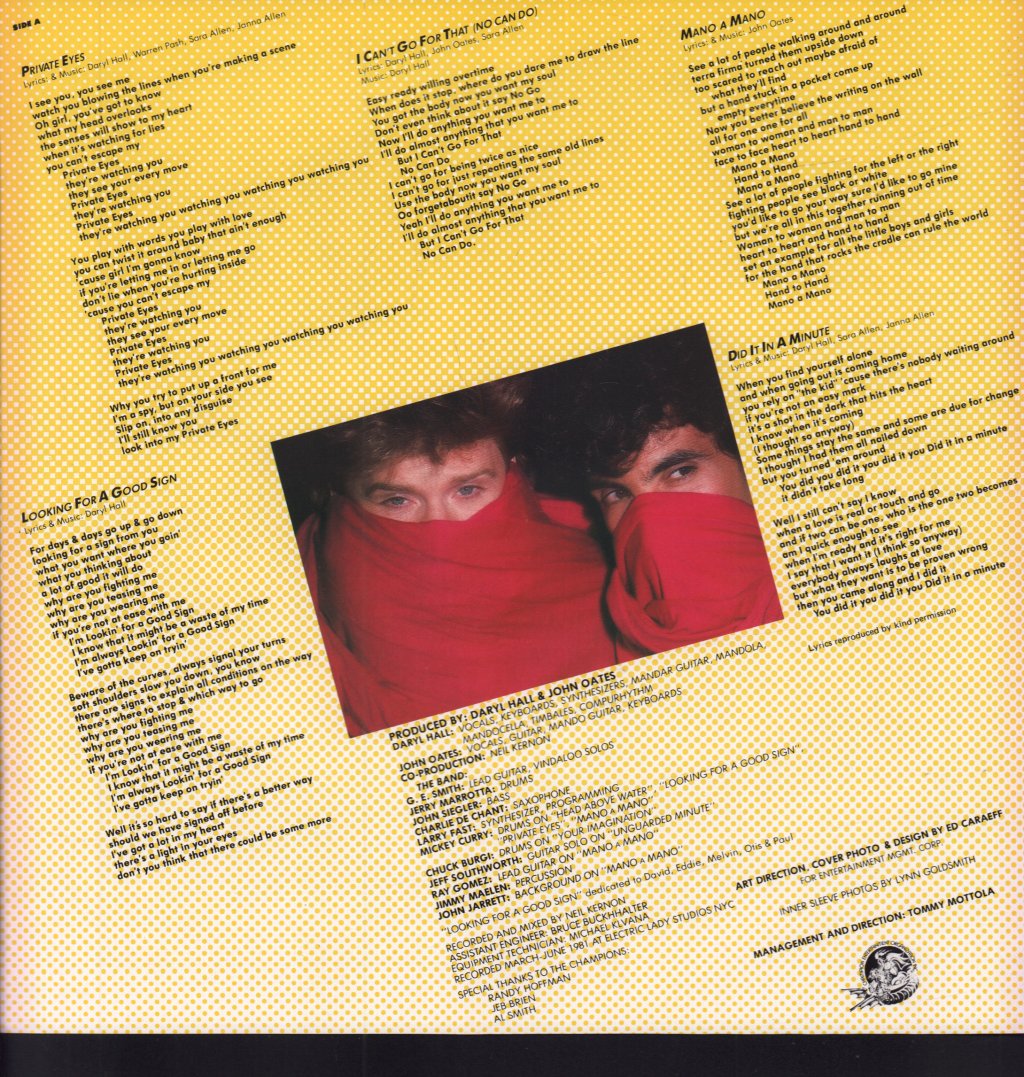 Hall And Oates - Private Eyes - Lp