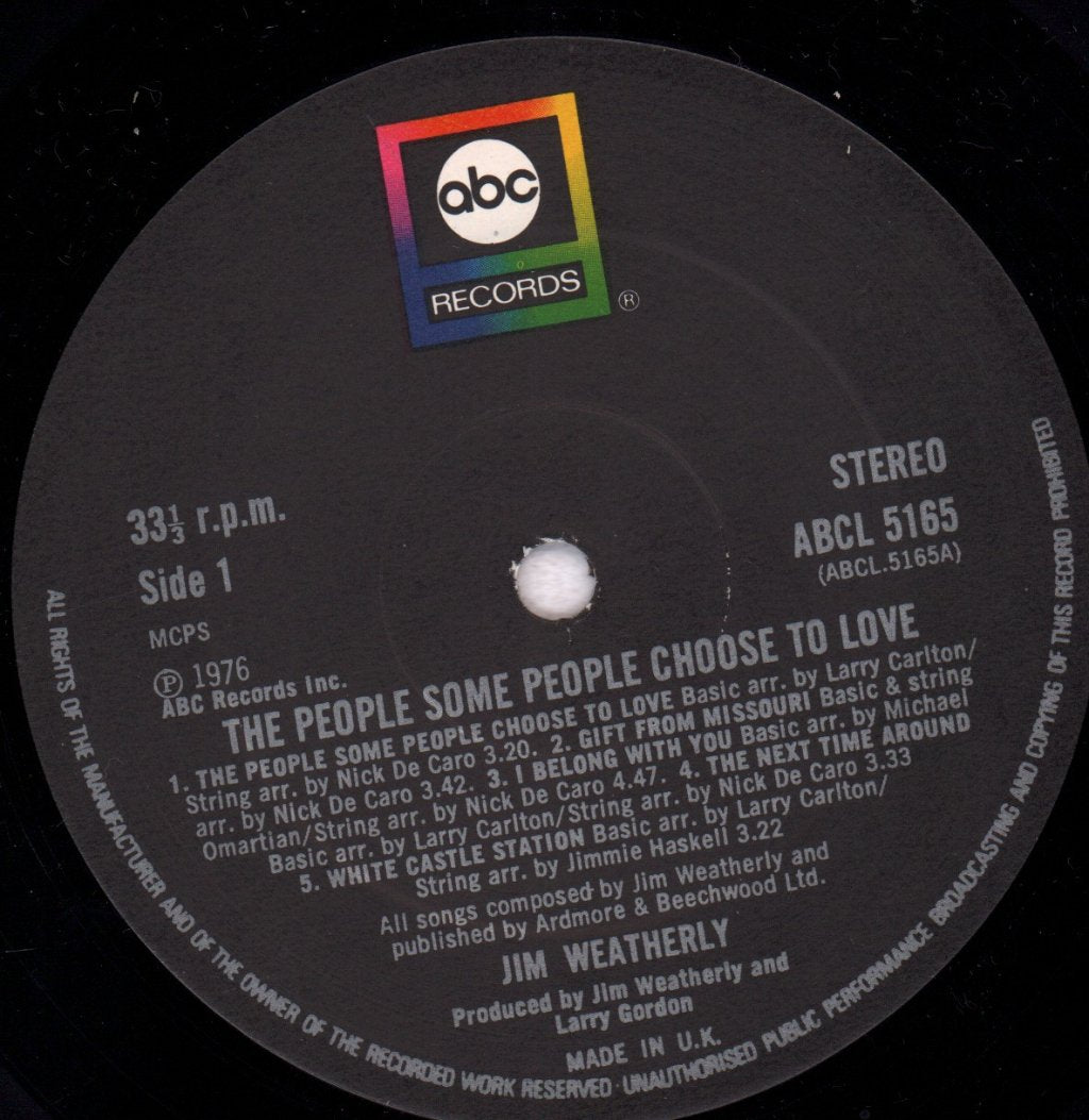 Jim Weatherly - People Some People Choose To Love - Lp