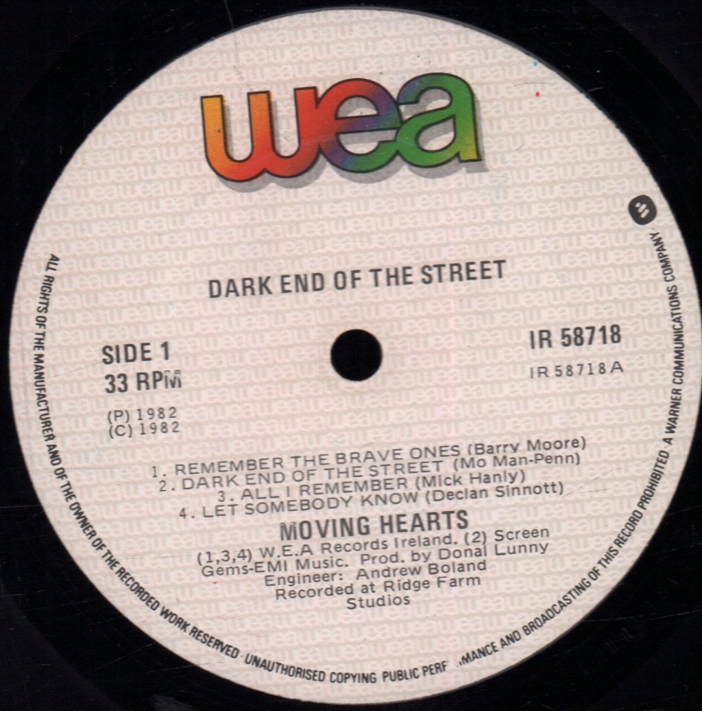 Moving Hearts - Dark End Of The Street - Lp