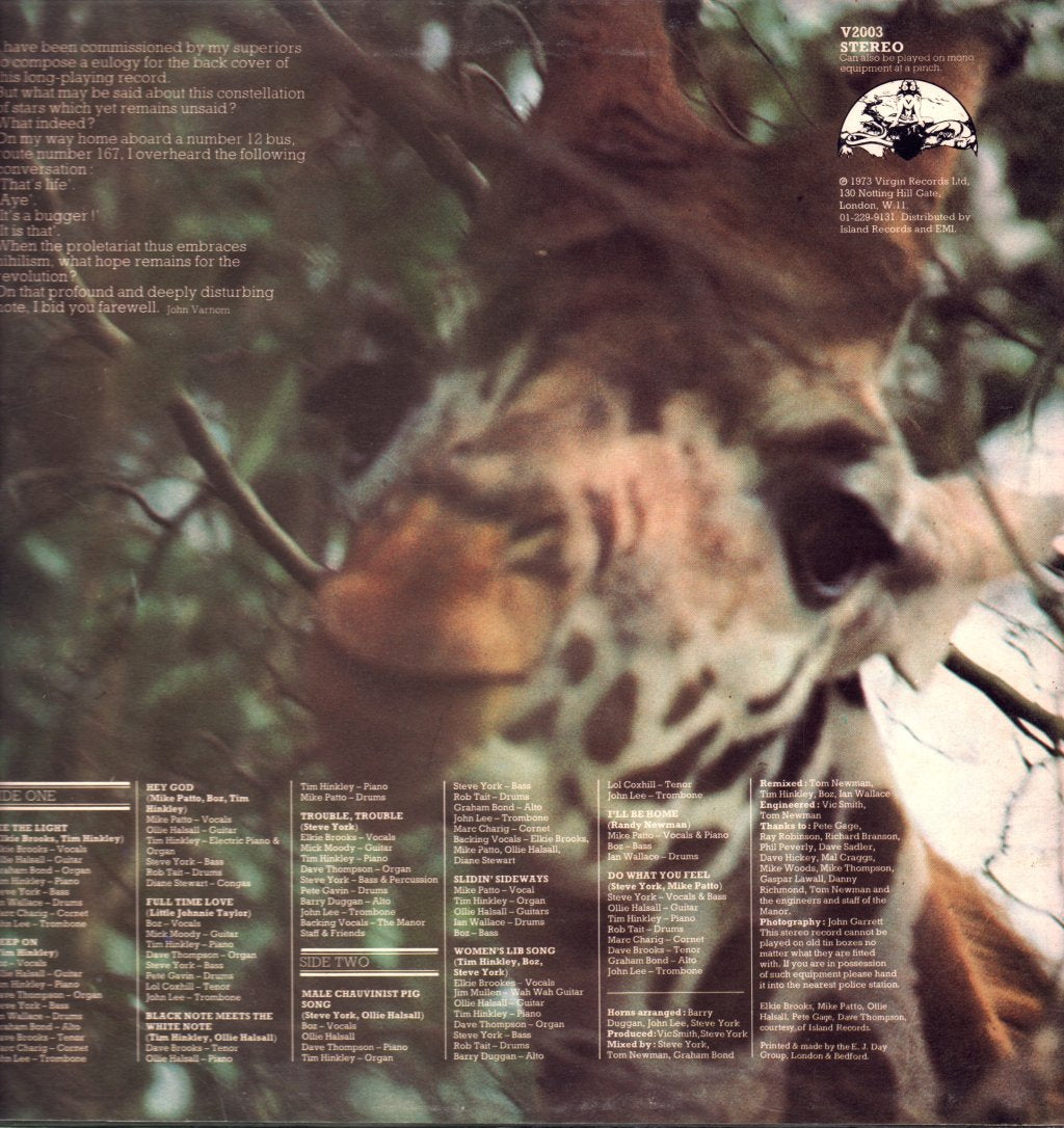 Steve York's Camelo Pardalis - Manor Live - Lp