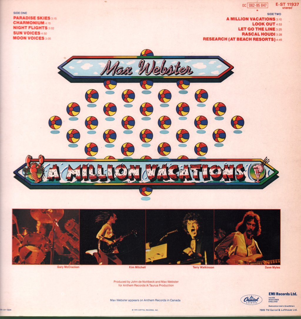 Max Webster - A Million Vacations - Lp
