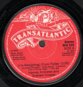 Harvey Andrews And Graham Cooper - From Today - 7 Inch