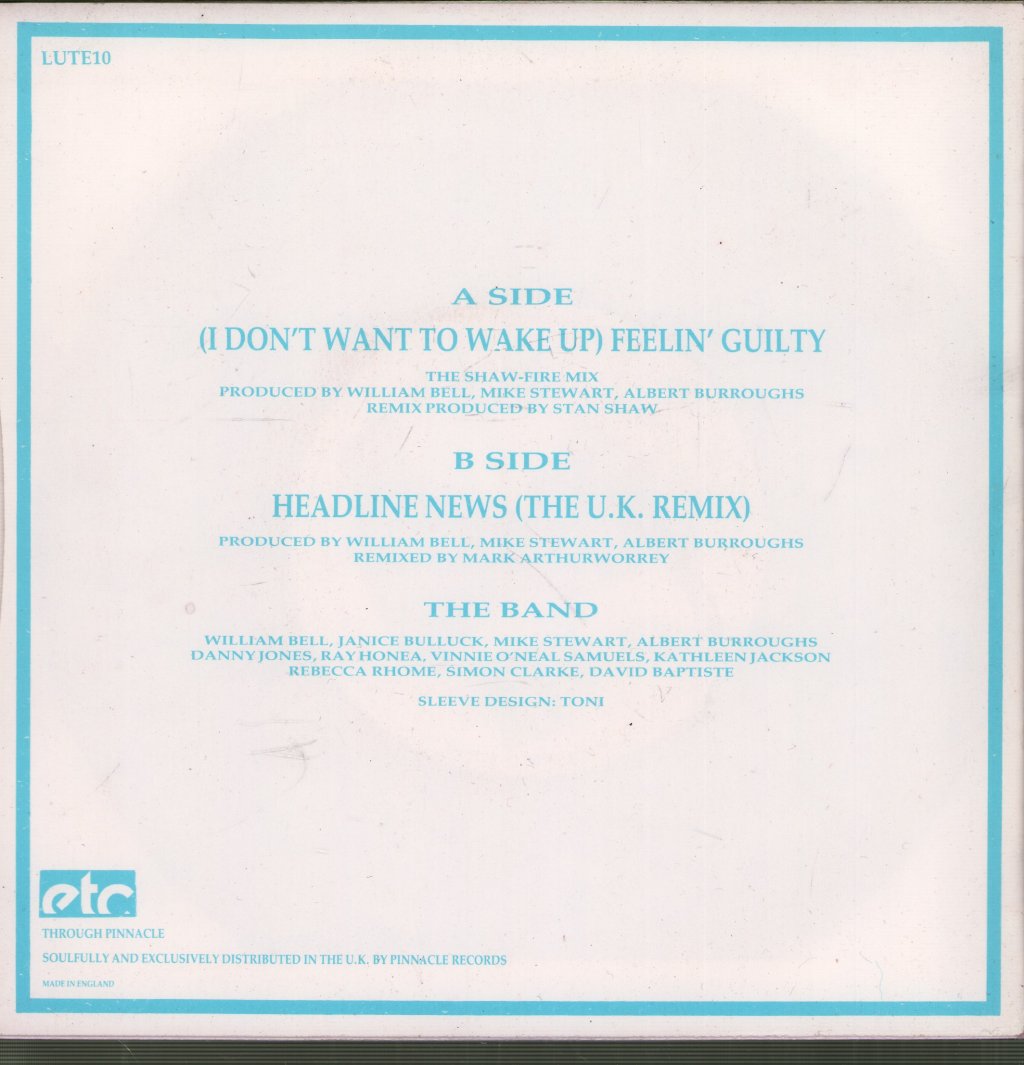 William Bell And Janice Bulluck - Feelin' Guilty - 7 Inch