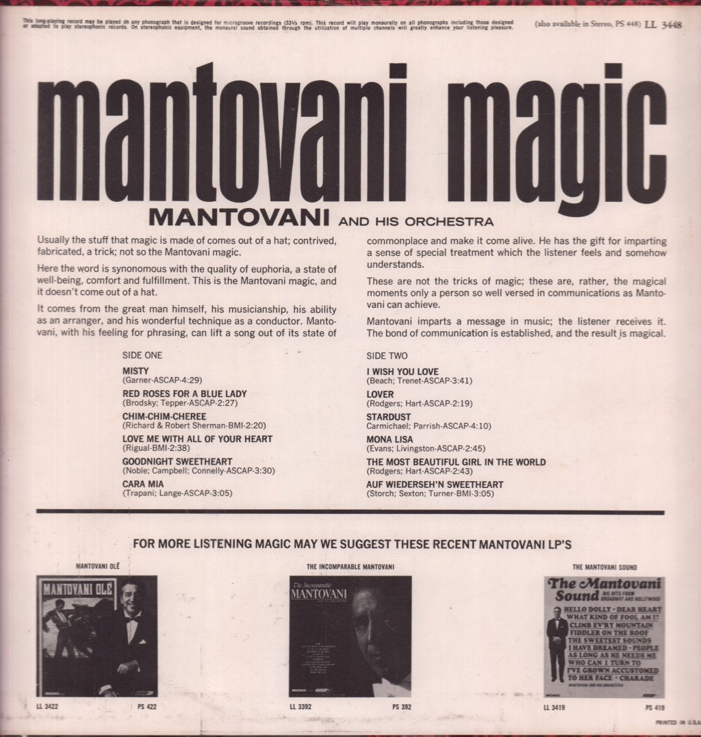Mantovani And His Orchestra - Mantovani Magic - Lp