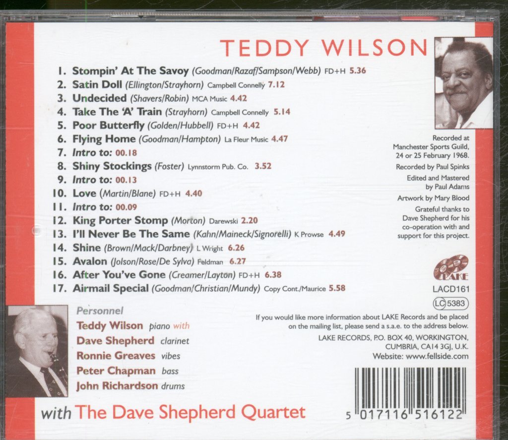 Teddy Wilson - With The Dave Sheperd Quartet - Cd