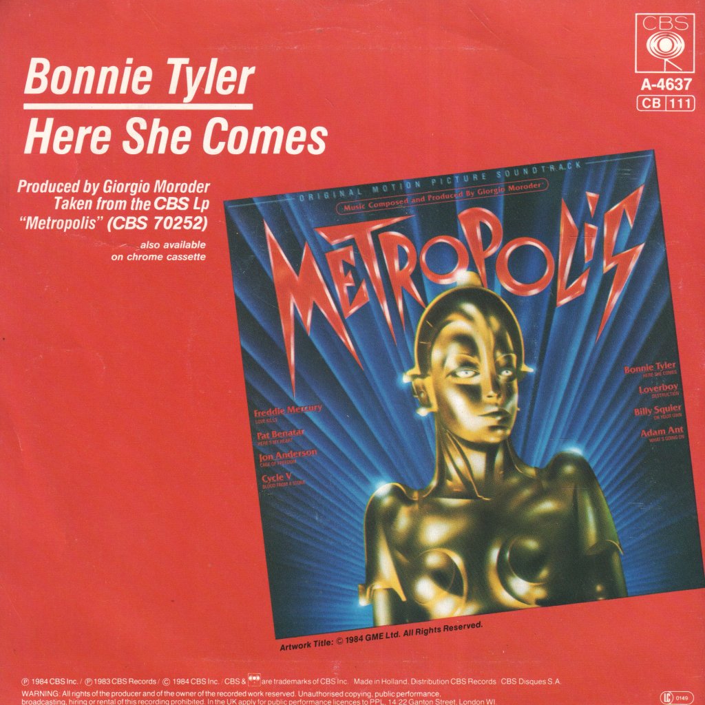 Bonnie Tyler - Here She Comes - 7 Inch