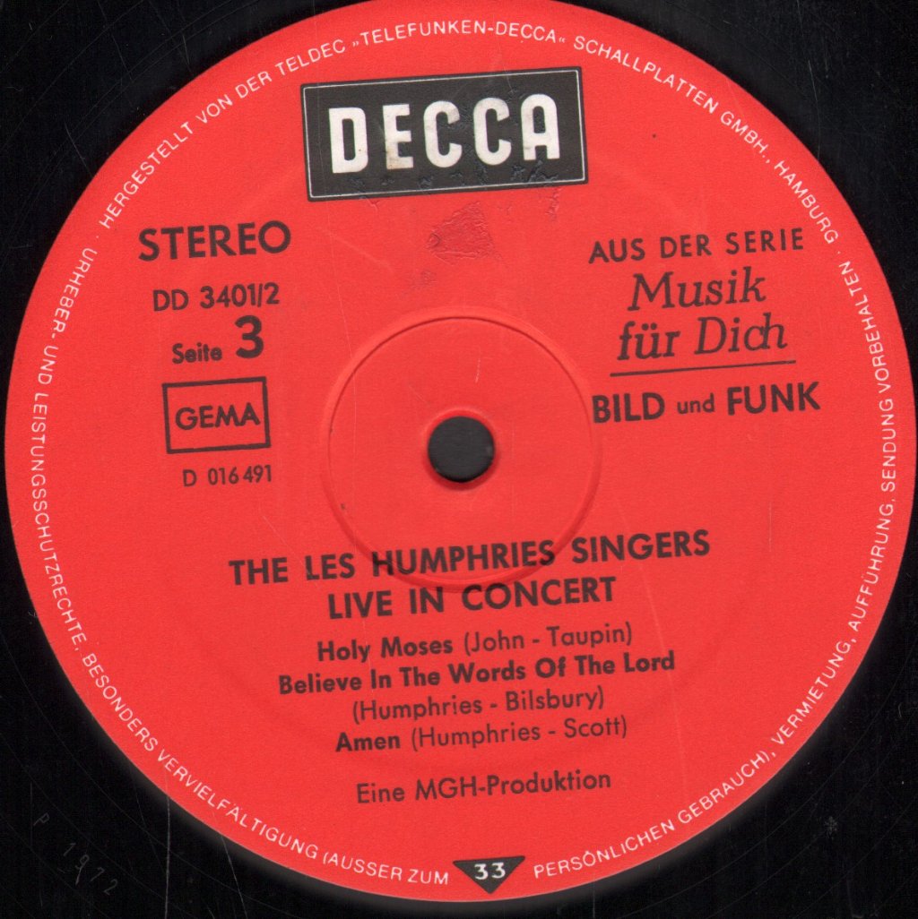 Les Humphries Singers - Live In Concert - Double Lp