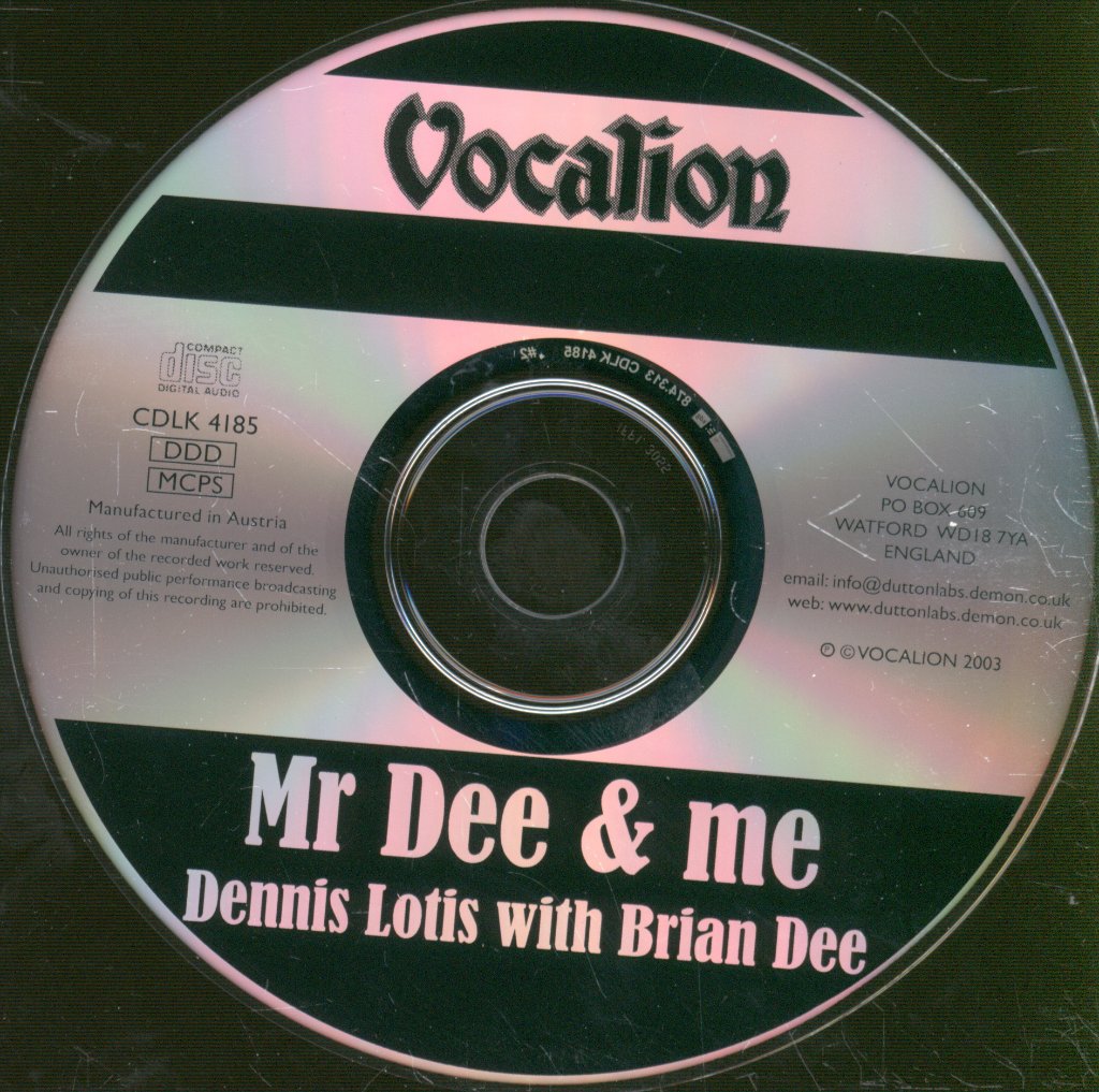 Dennis Lotis With Brian Dee - Mr Dee & Me - Cd