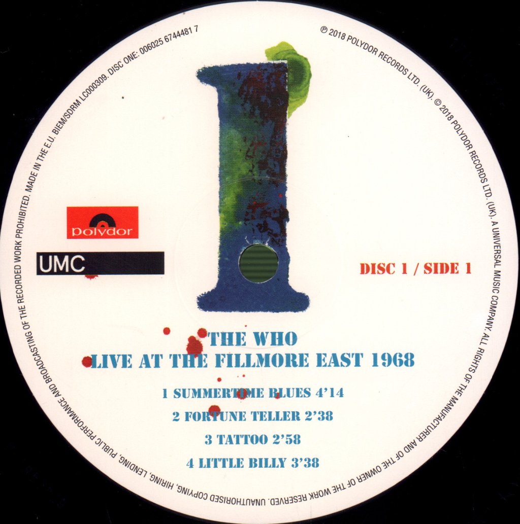 Who - Live At The Fillmore East 1968 - Triple Lp
