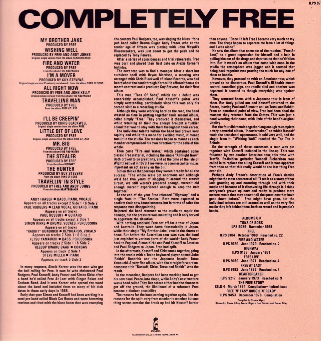 Free - Completely Free - Lp