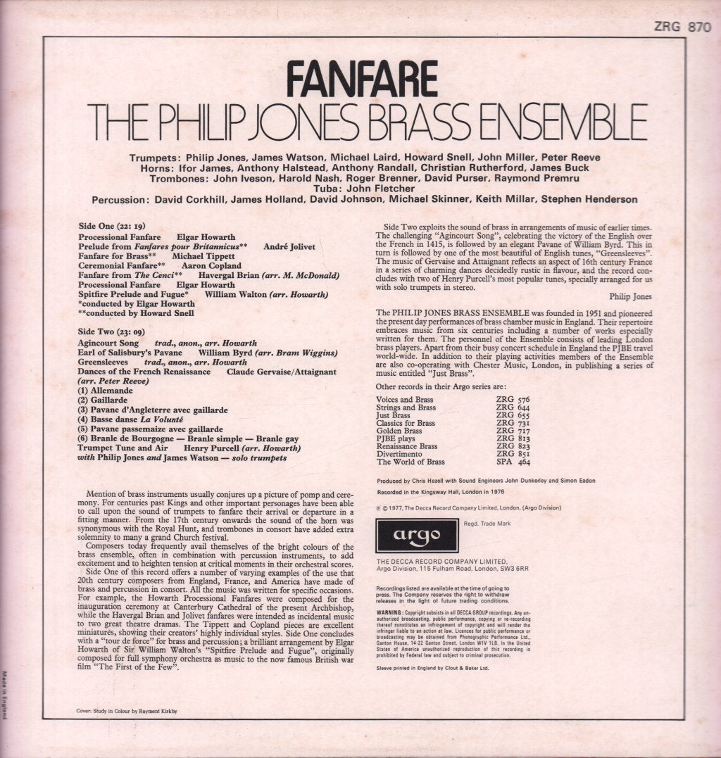 Philip Jones Brass Ensemble - Fanfare - Lp