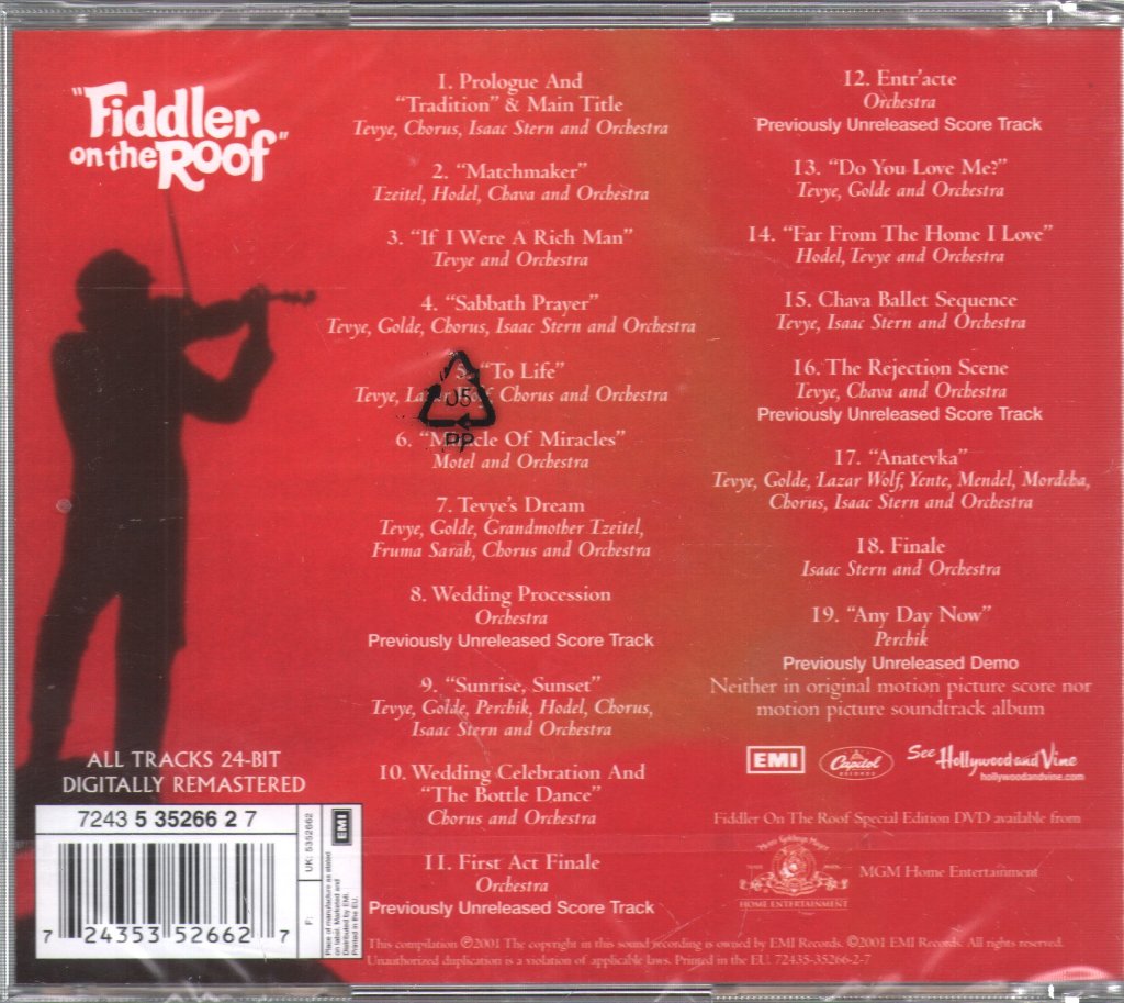 John Williams - Fiddler On The Roof (Original Motion Picture Soundtrack Recording) - Cd