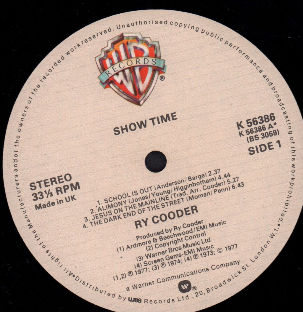 Ry Cooder - Show Time - Lp