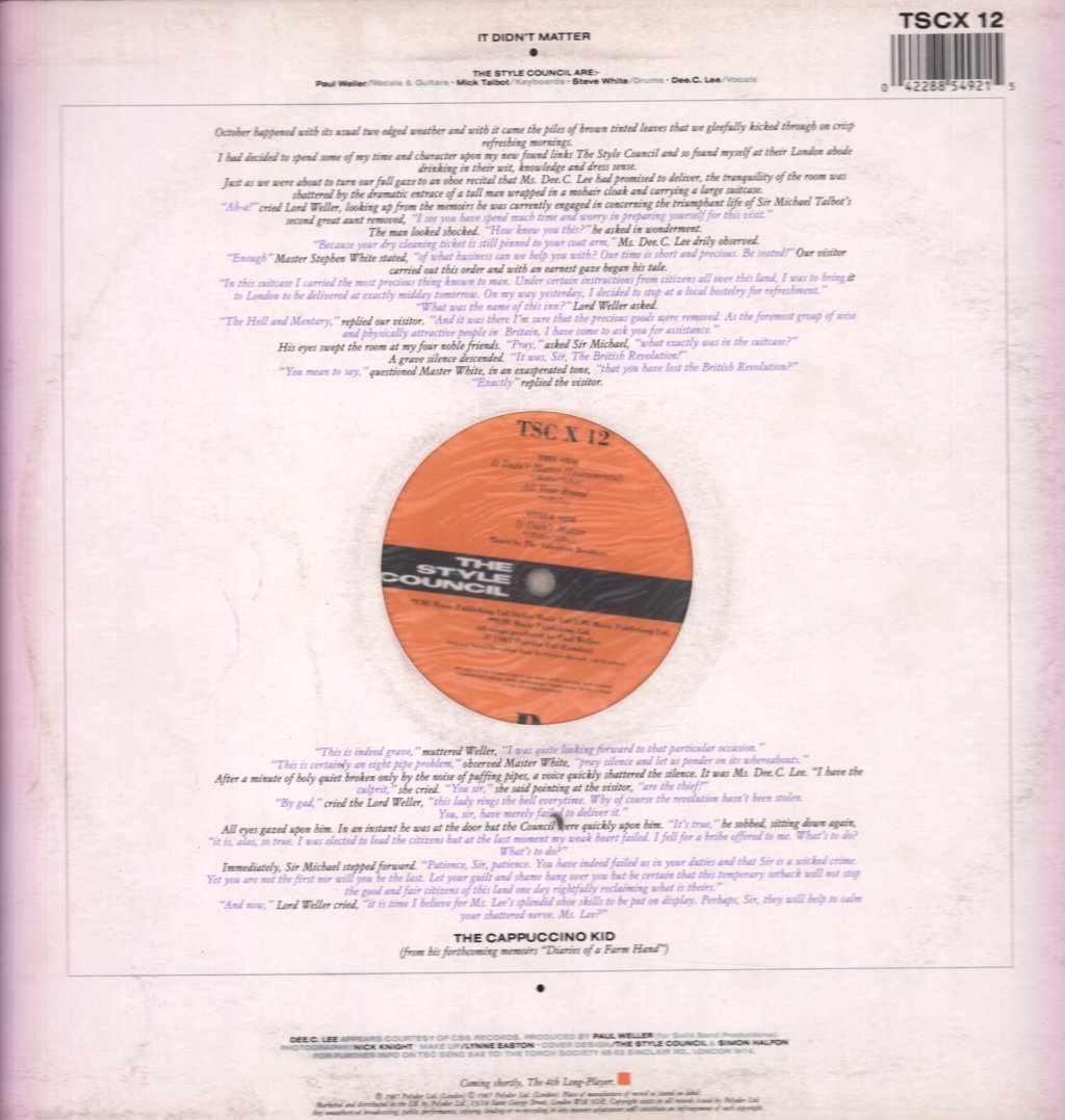 Style Council - It Didn't Matter - 12 Inch