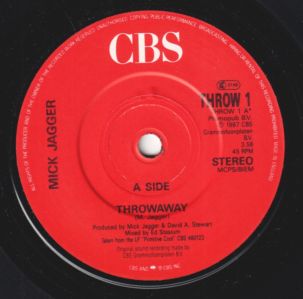 Mick Jagger - Throwaway - 7 Inch